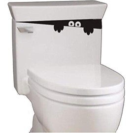 Black 3D Toilet Monster Funny Bathroom Seat Decor Removable Sticker Wall Art Decal Toilet Lid Decals,Bathroom Decals,Bathroom Stickers for Wall,Toilet Stickers,Toilet Accessories