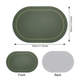 Set of 4 Placemats, PU Leather, Washable Double-Sided Placemats, Oval Waterproof, Non-Slip, Heat Resistant Placemats, Place Mats for Kitchen, Dining Table, for Home, Restaurant, Hotel