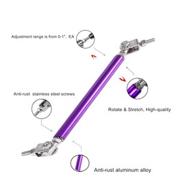 Tiousmoky Splitter Strut Rods Adjustable 6"-9" Front Splitter Support Rods for Bumper Lip Splitter 2pc [Purple]