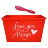 Ja'cor Valentine Red Plastic Buckets with Handles 1Pc, Rectangular Gift