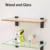 Glass Shelf Brackets , Adjustable 4PCS WoodFloating Shelf Brackets, Mounting