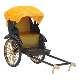 Retro Rickshaw Model Exquisite Details Nostalgic Alloy Simulation Rickshaw Toy Rickshaw Decoration for Collect Gold