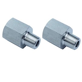 HongBoW Hardware 2 Pcs/Pack Stainless Steel 304 Forged Pipe Fitting Adapter 1/8 NPT Male x 1/4 NPT Female (Male Thread Dimension: 0.405" Female Thread Dimension: 0.44")