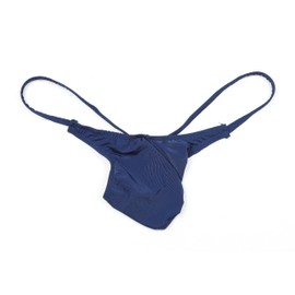Malowinda - Tanga de elastano para hombre, talle bajo, ajuste ajustado, ropa interior, Azul Marino·1, X-Large