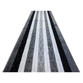 ORFA HOME Custom Cut Hallway Runner Rug, Slip Resistant, 31 Inch Wide X Your Choice of Length, Chain Anthracite, 31 Inch X 8 feet