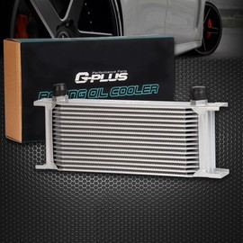 G-PLUS 16 Row Universal AN10-10AN Radiator Oil Cooler Condenser Silver Engine Transmission Racing Oil Cooler Aluminum
