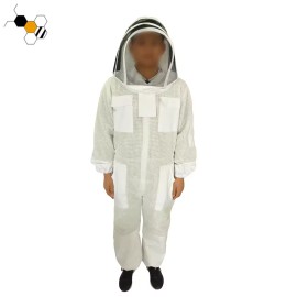 21 3 Layer Ultra Ventilated bee beekeeping Suit Astronaut Veil w/ Goat Skin Gloves