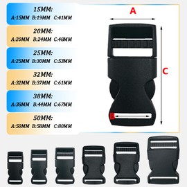 Hocansen 10 Pieces Quick Side Release Buckles Dual Adjustable Buckle Contoured Side Buckle for Boat Cover Luggage Strap Pet Collar Backpack（20mm）