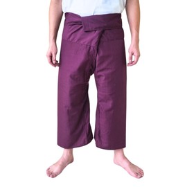 Atiya Unisex Thai Long Fisherman Pants, Yoga & Meditation, Martial Arts, Toray Fabric Pants (US, Alpha, One Size, Regular, Regular, ATY-F205-PUR)