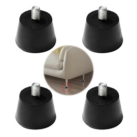 Eiflayn Rubber Feet, Pack of 4 Rubber Feet, Screw-On M8, Rubber Buffer M8 x 34 mm, Adjustable Feet, Non-Slip and Wear-Resistant, Adjustable Feet, for Tables, Chairs, Sofas, Cabinets