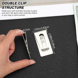 Qianyu 6 Pack Money Clip Men Stainless Steel Slim Cash Holder Credit Card Holder Minimalist Money Clips Pocket Wallet Clip Business Card Accessories