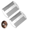2Pcs Stainless Steel Beard Comb Credit Card Size Men Anti-Static