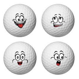 PLIGREAT Funny Expressions Golf Ball Markers 32 Pcs Creative Pattern Marking Stickers for Identify Golf Balls 2 Sheets Golf Ball Customise Markers Golfer Gift Golfing Accessories