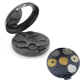 Renjzle Portable Coin Holder Coin Storage Coin Purse Round Coin Purse Coin Dispenser Portable Money Sorting Money Case (Black), Black