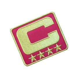 4 Stars Captain C Patch Hook and Loop Tactical Morale Applique Fastener Military Embroidered Patch 2Pcs