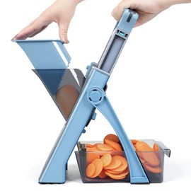 ELIVARA Safe Mandoline Slicer Plus – Adjustable Vegetable Chopper, Stainless Steel Blade, BPA-Free, Sky Blue