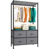 Raybee Clothes Rack with 4 Drawers and Shelves,Heavy Duty Clothing