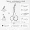 Eyebrow Scissors with Built-In Comb for Precision Trimming – Stainless