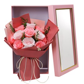 RIDDSEE Roses Bouquet Artificial Soap Flowers Preserved Floral Bouquet Romantic Gift for Women Mom Wife Girlfriend Grandma on Birthday, Mother’s Day, Anniversary, Valentine’s Day