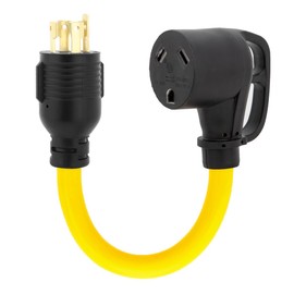 Nema L14-30P to TT-30R 30A Generator Plug to 30A Trailer Adapter Cord, Generator 30 Amp to 30 Amp Trailer Female Adapter Cable, Heavy Duty STW 10AWG Length= 1Foot