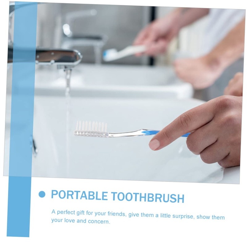 Healeved 50pcs Reusable Travel Toothbrushes Soft Bristle Teeth Brush for