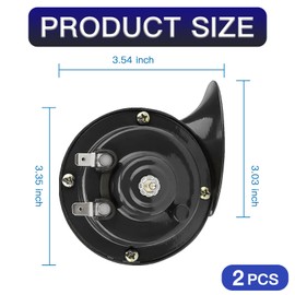 Yumfugu Pack-2 300DB Super Loud Train Horn, Car Waterproof Air Electric Snail Double Horn Replacement Kit, 12V Security Alarm Speaker, Fits for Most Cars, Motorcycles, Trucks, Bikes (Black)