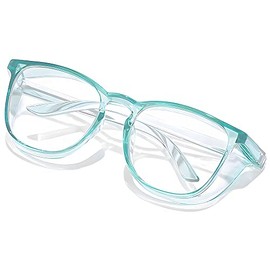cutegogo Safety Glasses for Women Anti Fog, Stylish Safety Goggles Nurse Protective Eyewear Anti-Dust Blue Light Filter (Square-Light Green)