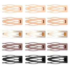 Dinghaole 15PCS Snap On Double Clip Fine Hair Clips -5-Color Clip Set - Powerful Hair Clips And Hairpins Designed For Women