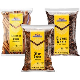 Rani Cinnamon Sticks, Star Anise & Whole Cloves 3.5oz (100g) Pack of 3 ~ Perfect for Baking, Cooking & Beverages ~ All Natural | Gluten Friendly | NON-GMO | Kosher | Vegan | Indian Origin
