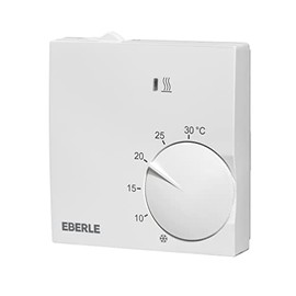 Eberle Active White 131110451600 Room Controller (Extra Flat, Temperature Controller from 5 to 30 Degrees, with Temperature Reduction)