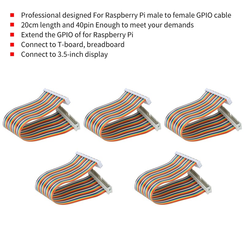 5Pcs GPIO Cable for Raspberry Pi Male to Female 40pin