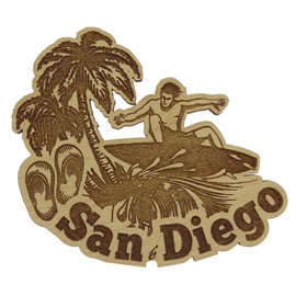 Printtoo San Diego Wood Engraved Fridge Magnet Souvenir Gift