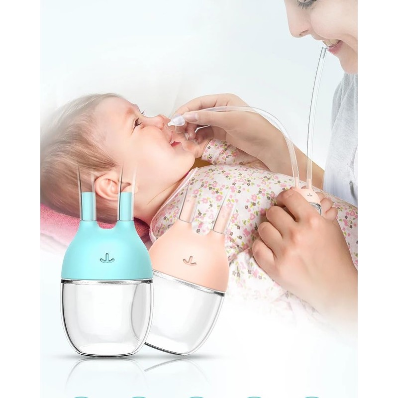 ABBA's Aspirador nasal manual para bebés y niños, de silicona,
