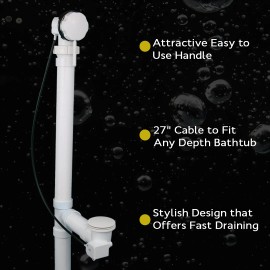 NuWhirl White Cable Drain Assembly DC200-11