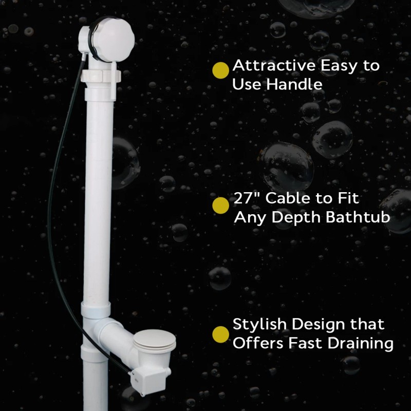 NuWhirl White Cable Drain Assembly DC200-11
