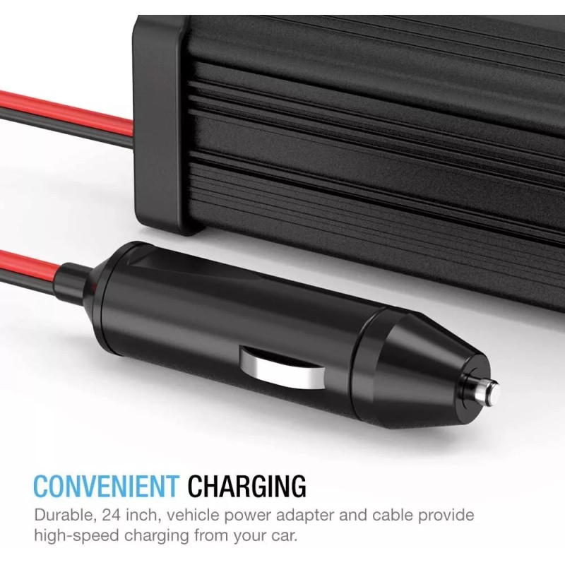 Maxboost 300W Power Inverter [2Pcs] Dual 110V AC Outlet/Dual 24W
