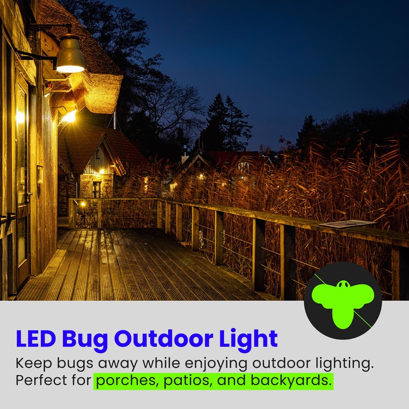 Feit Electric A19 Outdoor LED Bug Light, 100-Watt Equivalent, Dimmable