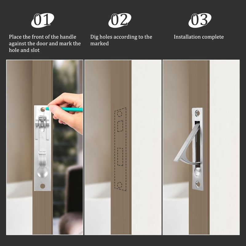 senharvest Pocket Door Pull and Edge Pull Set Brushed Nickel,