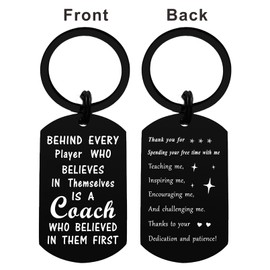 MXRSDF Coach Appreciation Gifts, Thank You Keychain for Baseball Softball Soccer Volleyball Basketball Team PE Instructor, Metal Engraved