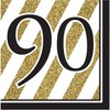 Creative Meilenstein-Papierservietten, Schwarz-und-Gold, Packung mit 16 Stück, schwarz / gold, One