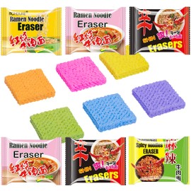 RONDURE Cute Erasers for Kids Mini Food Bulk 16 Pack Spicy Ramen Noodles Erasers for Students Classroom Rewards