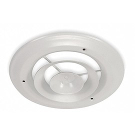 CAI Approved Ceiling Diffuser, Round, Duct Size 10", Wht