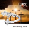 OHAYOO Cross Rings 925 Sterling Silver Ring with Letters Faith/Hope/Love/Blessed