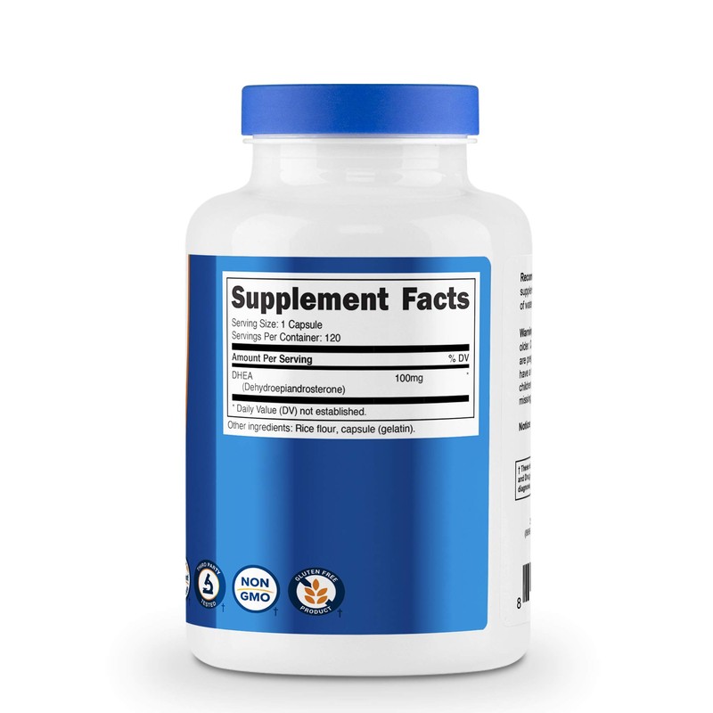 Nutricost DHEA 100mg, 240 Capsules - Gluten Free, Soy Free,