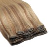 XDhair Clip-In Real Hair Extensions, 55 cm, 120 g, 6
