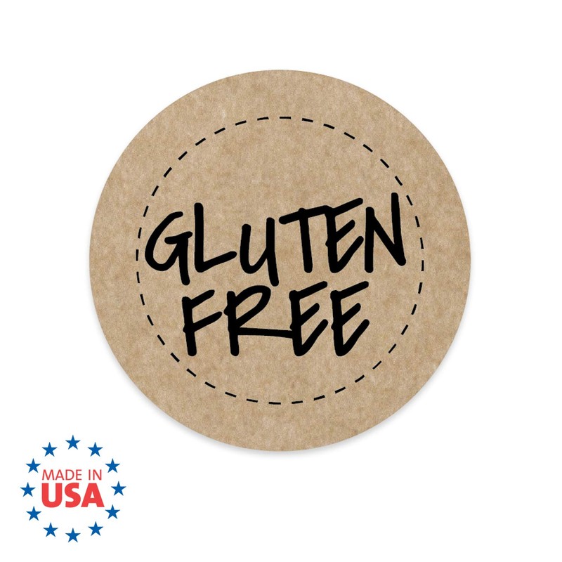 Gluten Free Kraft Stickers / 500 Brown Kraft Circle Labels