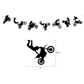 QYCX Motorcycle Party Decorations Motorcycle Banner Happy Birthday Motorcycle Banner Bunting Garland Black Happy Birthday Sign Scooter Autocycle Autobike Player Hanging Decorations for Sport Theme Man Boy Birthday Party Supplies Riding Party Decorations 