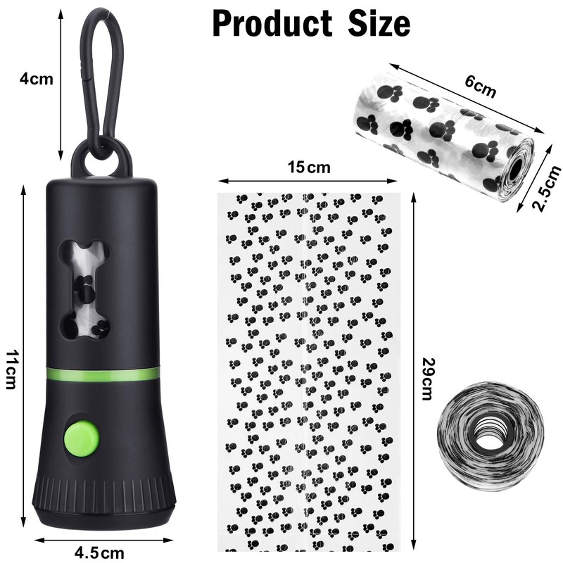 Mudder 2 Pack Dog Poop Bag Dispenser with Built-in LED