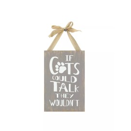 Unbranded Cat Sign - If Cats Could Talk They Wouldn't Distressed Wood Cat Lover Gift