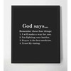 “God Says-Remember These Four Things" Inspirational Wall Print-8 x 10"-
